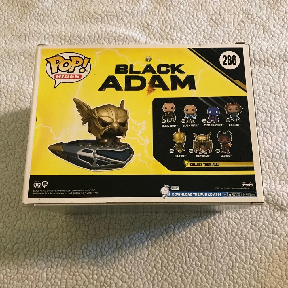 Funko Pop Rides Black Adam Hawkman in Cruiser 286 DC Vinyl Figure Gold Hero